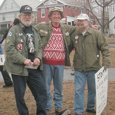 Will with Vets for Peace comrades at Burlington Anti-War Rally 2003