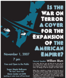 Poster for Will Blum event