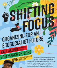 poster for March 28, 2023 event with Kali Akuno, Organizing for an Ecosocialist Future